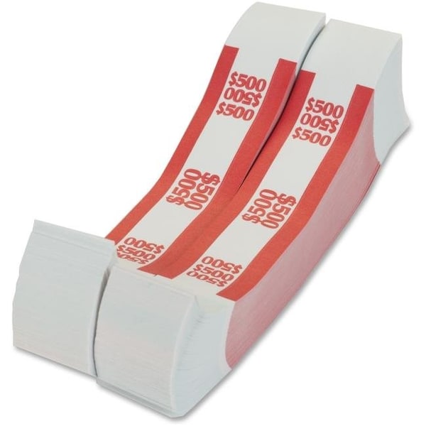 Solid Shelving 20 lbs Durable 500 Dollar Currency Strap - White & Red SO687026 - main